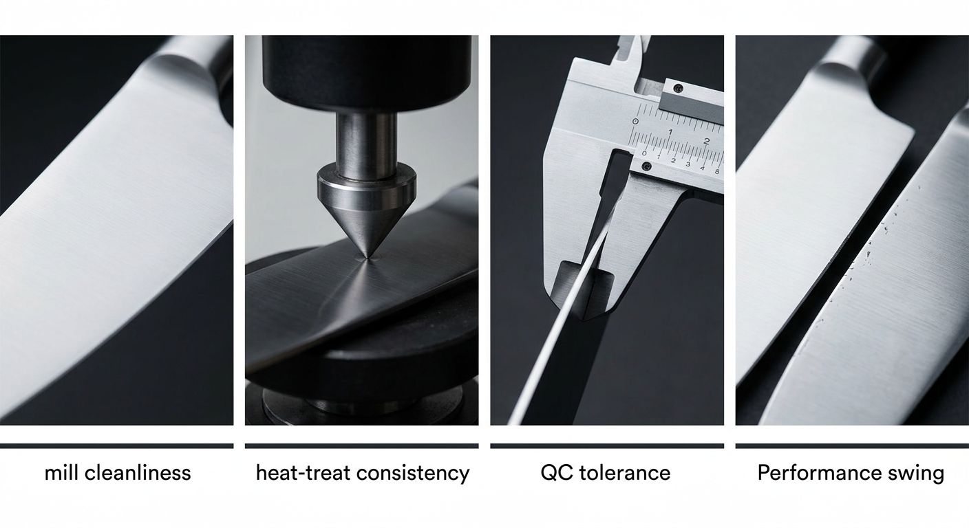 Quality variables in 4116 pocket knives QC quality control 4116 knives