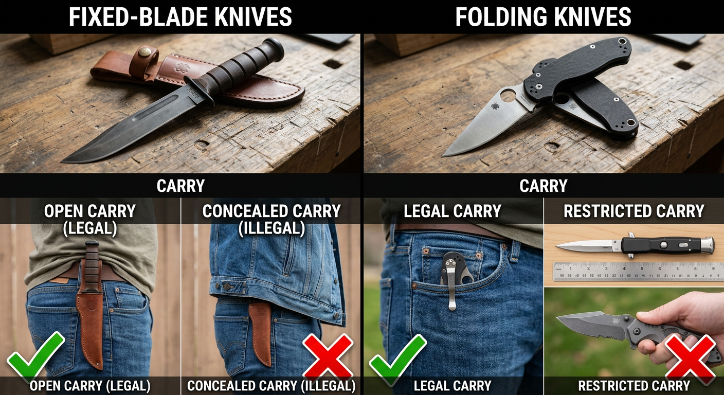 California knife laws fixed blade folding legal carry