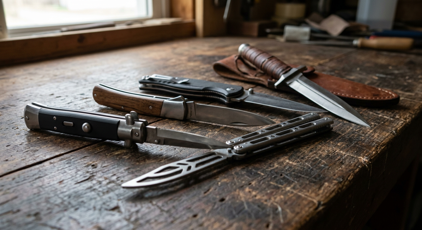 Knife features that trigger legal restrictions restricted knife features switchblade gravity balisong