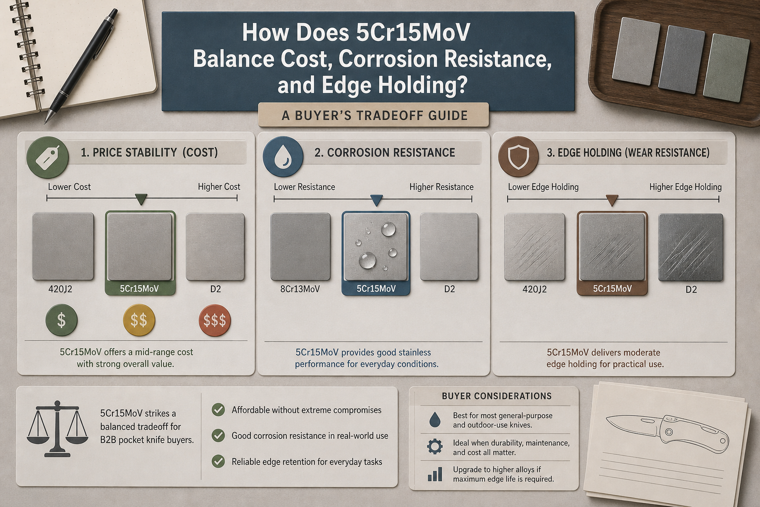 5Cr15MoV cost corrosion and edge holding balance 5Cr15MoV cost corrosion and edge holding balance