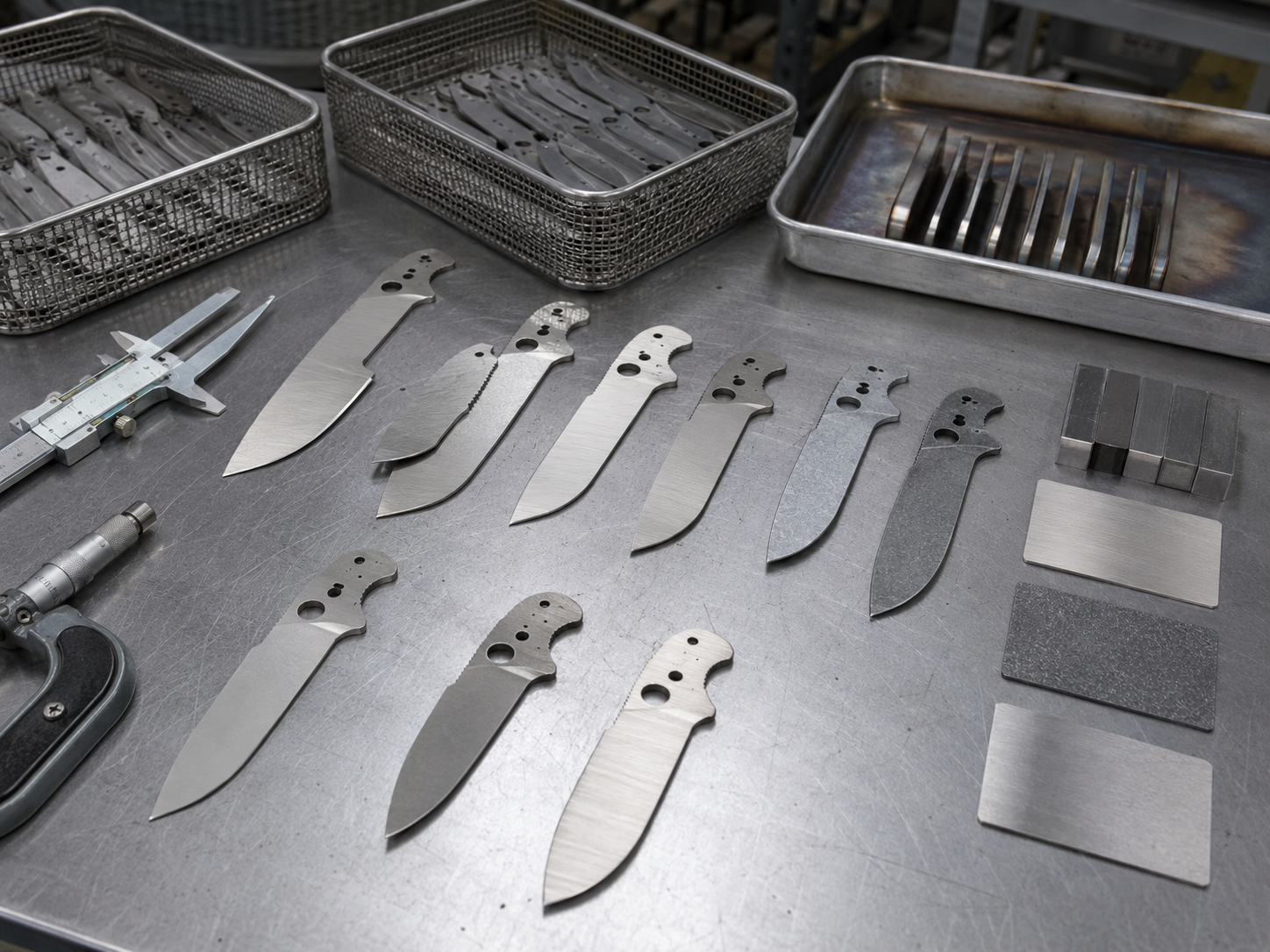 9Cr18MoV folding knife blade production