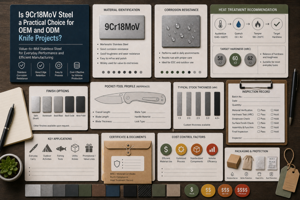 Is 9Cr18MoV Steel a Practical Choice for OEM and ODM Knife Projects? product planning image