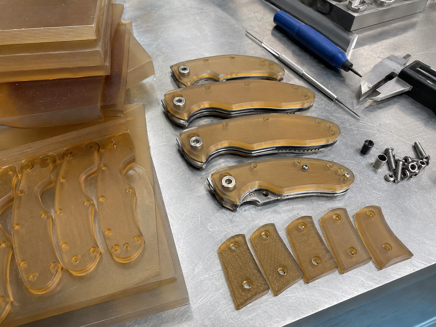 PEI folding knife handle scale production