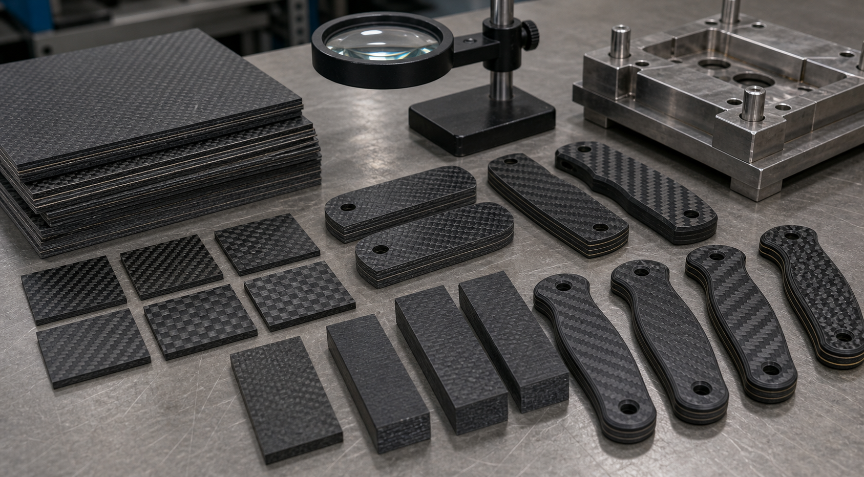 carbon fiber knife scale material structure