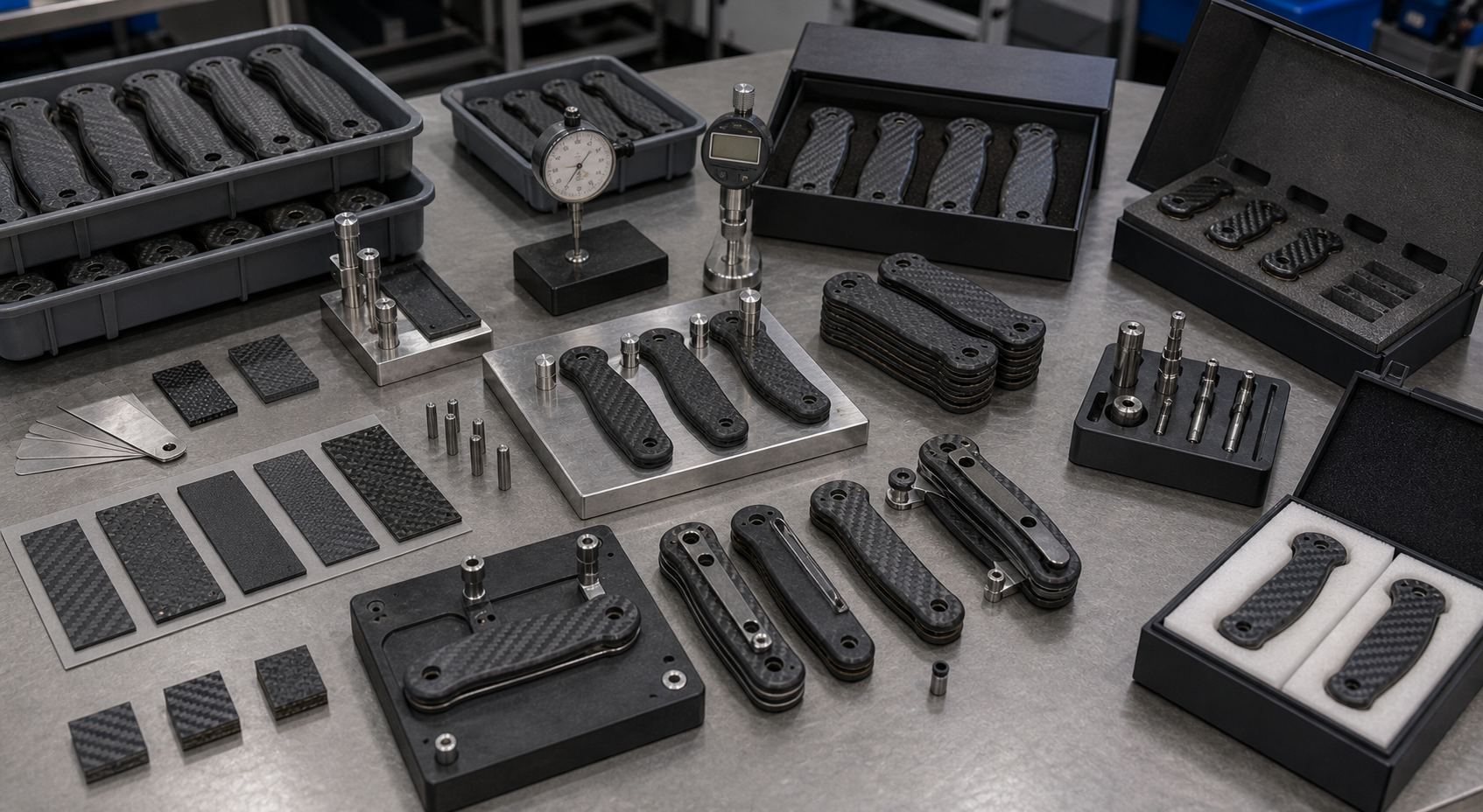 carbon fiber knife scale quality inspection