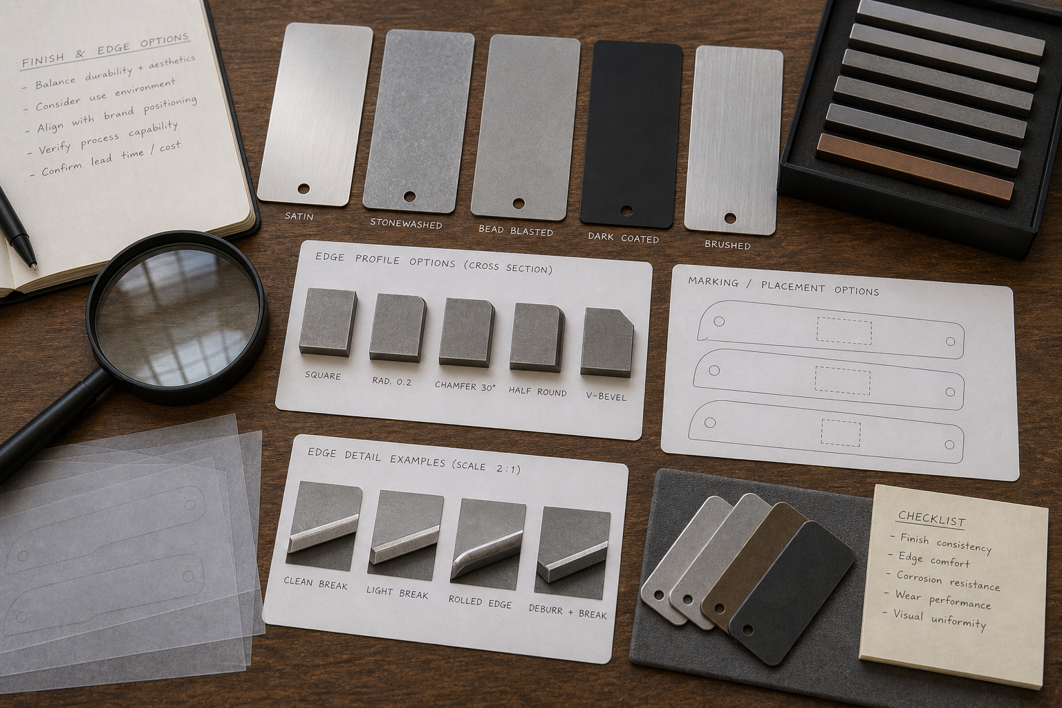 clip point blade finish edge and branding options clip point blade finish edge and branding options