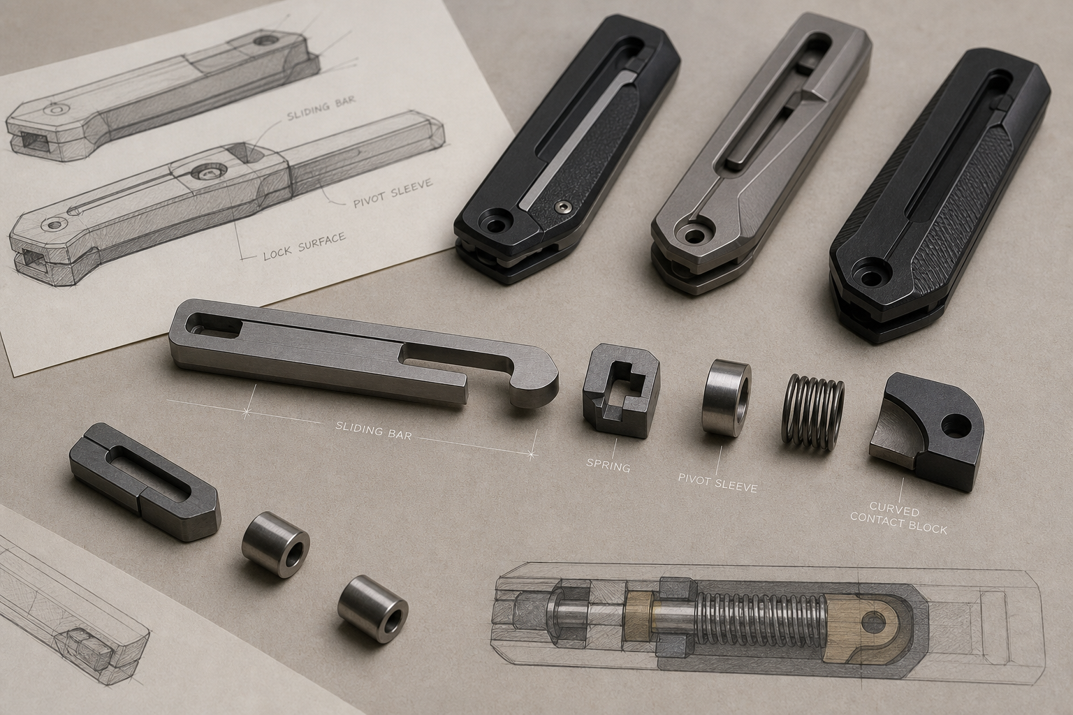 crossbar lock folding knife mechanism crossbar lock folding knife mechanism