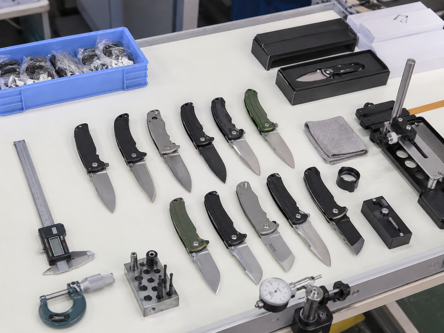 folding knife finishing and quality inspection