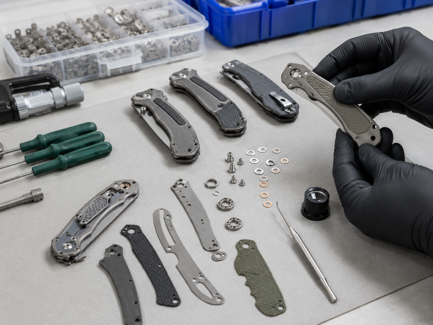 folding knife handle hardware assembly defects