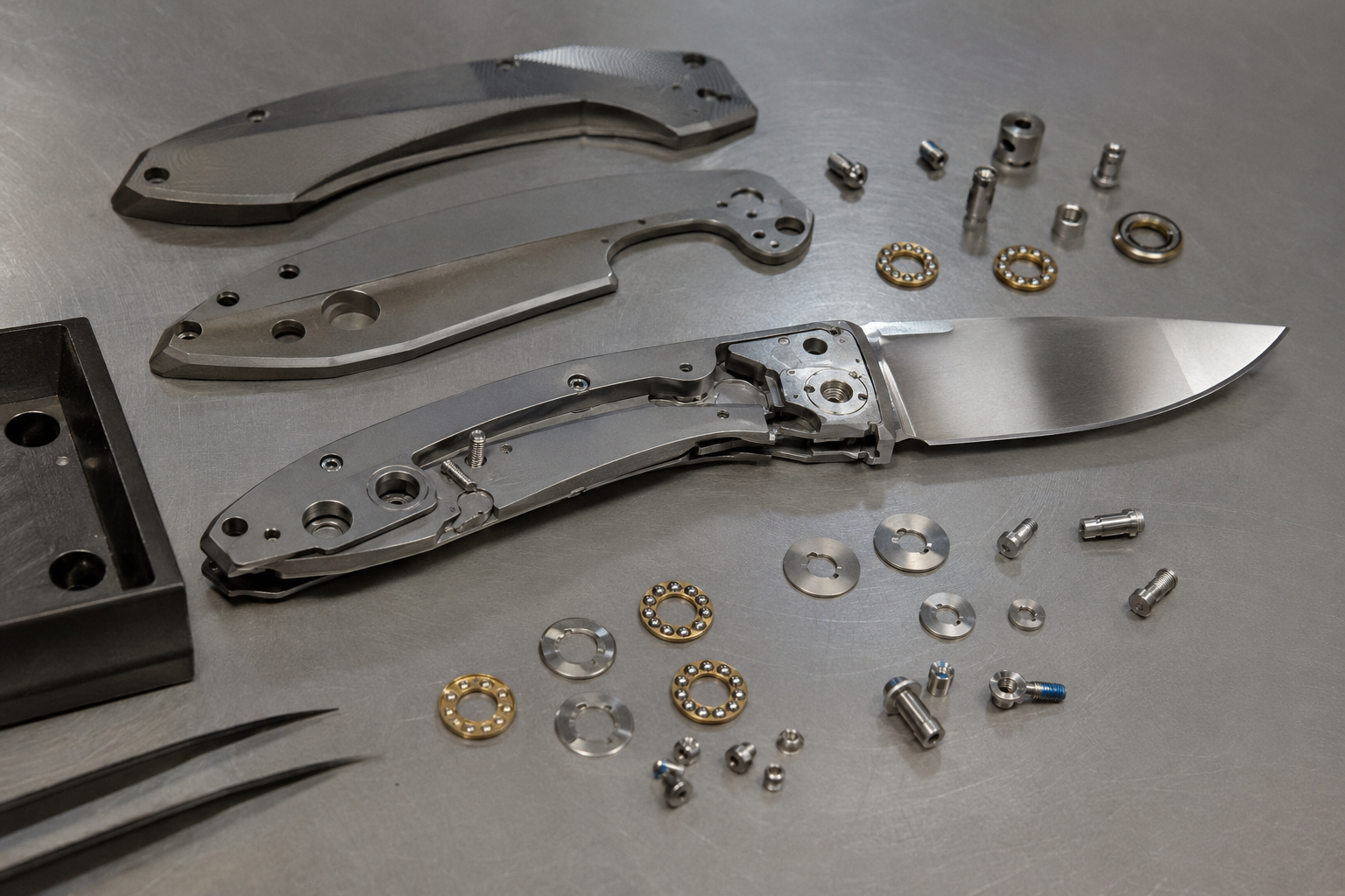 folding knife lock fitting and assembly
