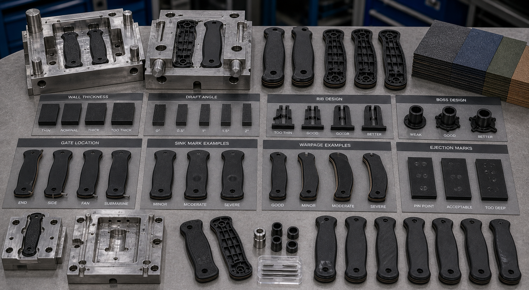 FRN injection mold design for knife handles FRN injection mold design for knife handles