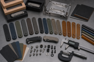 G10 Grivory ULTEM and FRN handle material comparison for OEM knife buyers