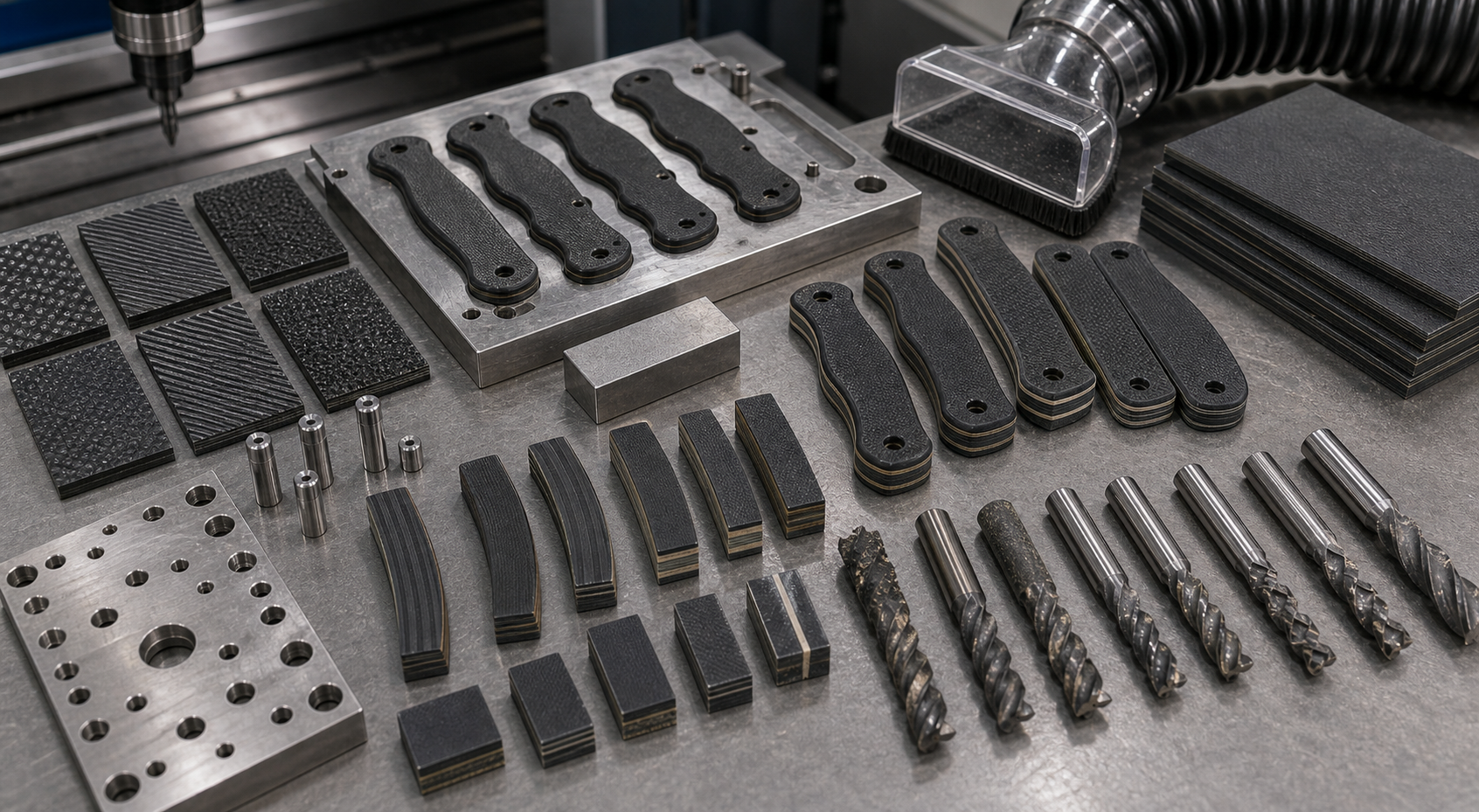CNC machining G10 knife handle scales CNC machining G10 knife handle scales