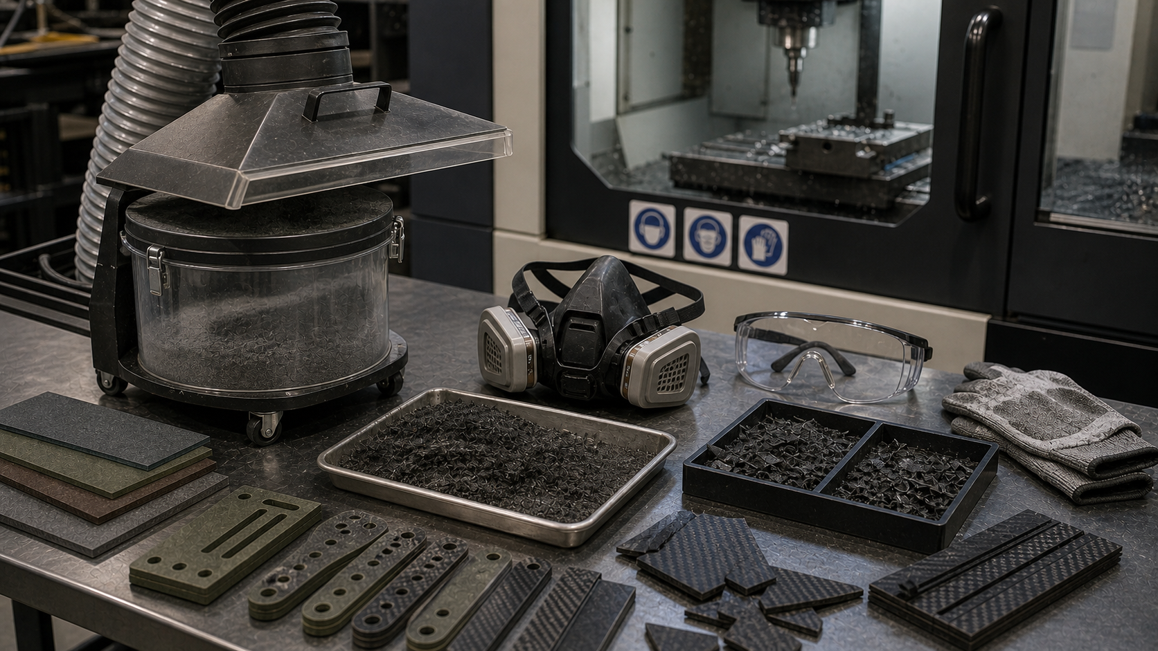 G10 carbon fiber machining dust control G10 carbon fiber machining dust control