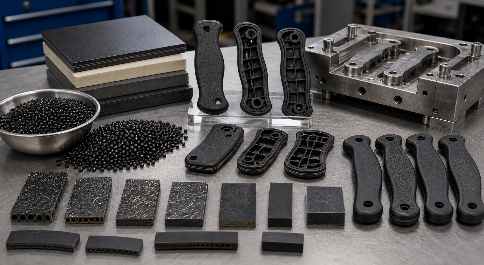 Grivory handle material structure for OEM knives Grivory handle material structure for OEM knives