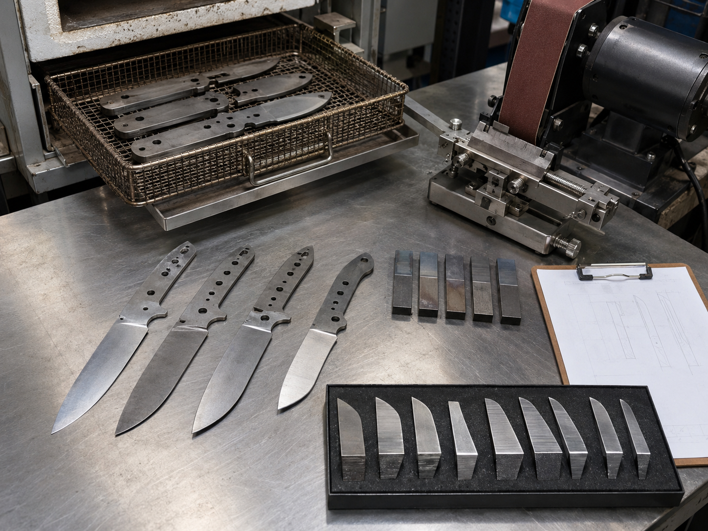 knife steel heat treatment and edge geometry