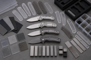 Lexan polycarbonate knife handle material samples for OEM buyer evaluation