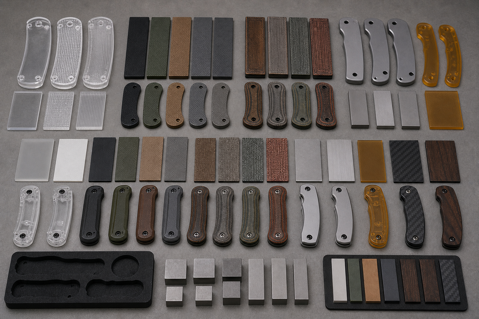 Lexan G10 micarta aluminum Ultem handle material comparison Lexan G10 micarta aluminum Ultem handle material comparison