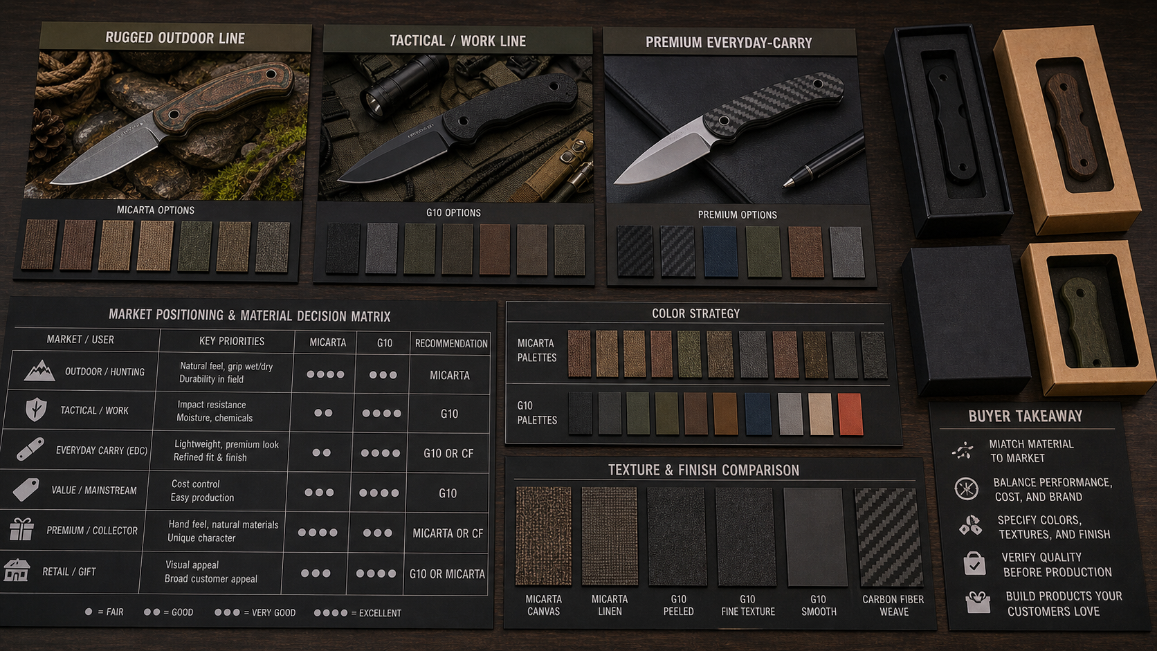 Micarta and G10 knife market positioning Micarta and G10 knife market positioning
