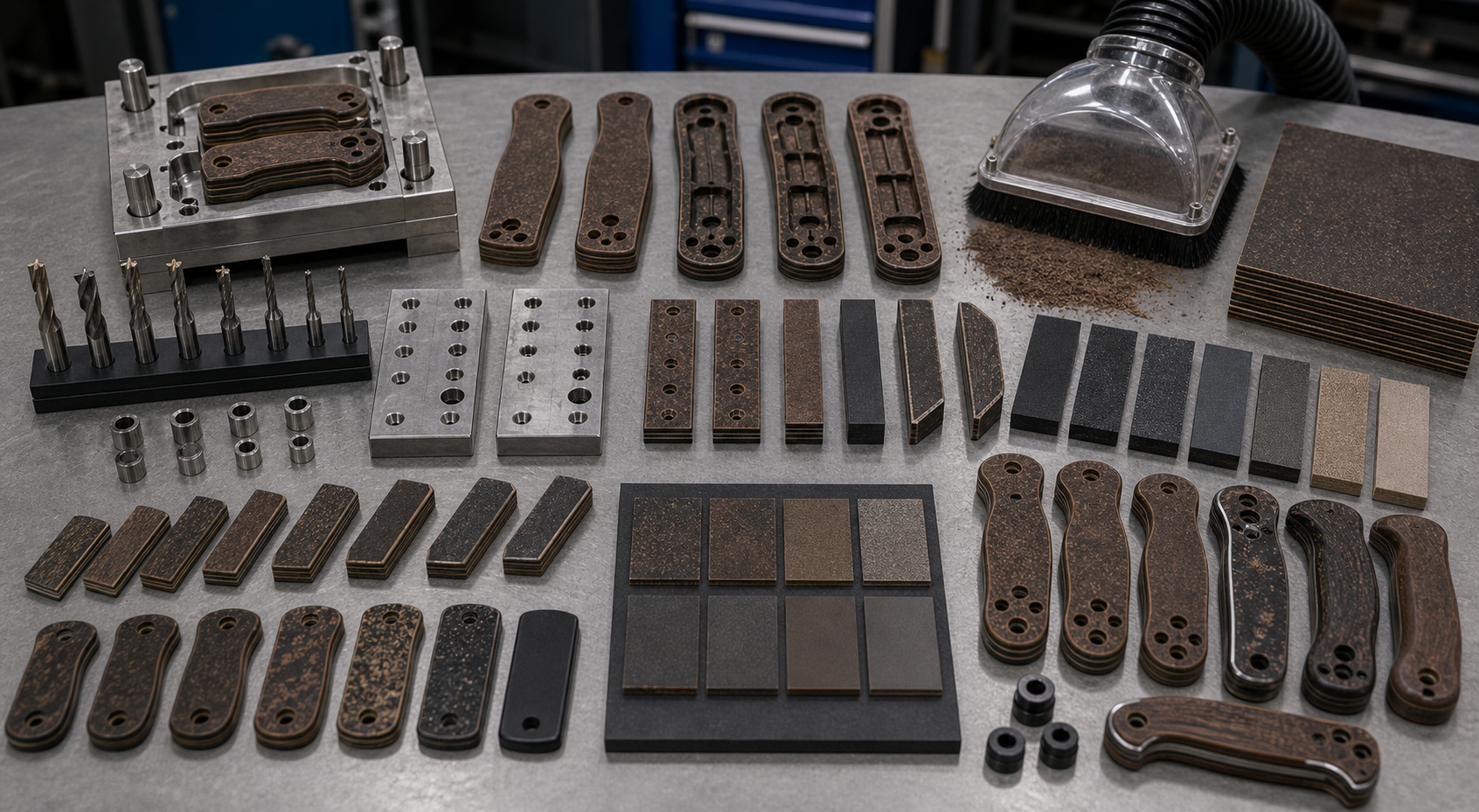 CNC machining Richlite knife scales