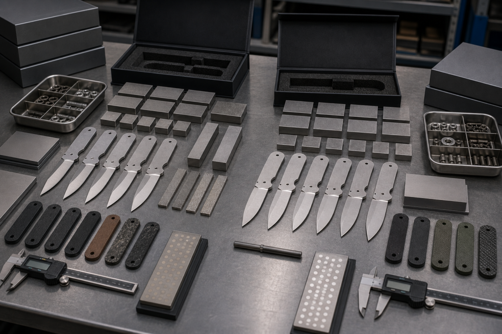 S30V and S35VN premium knife steel comparison samples
