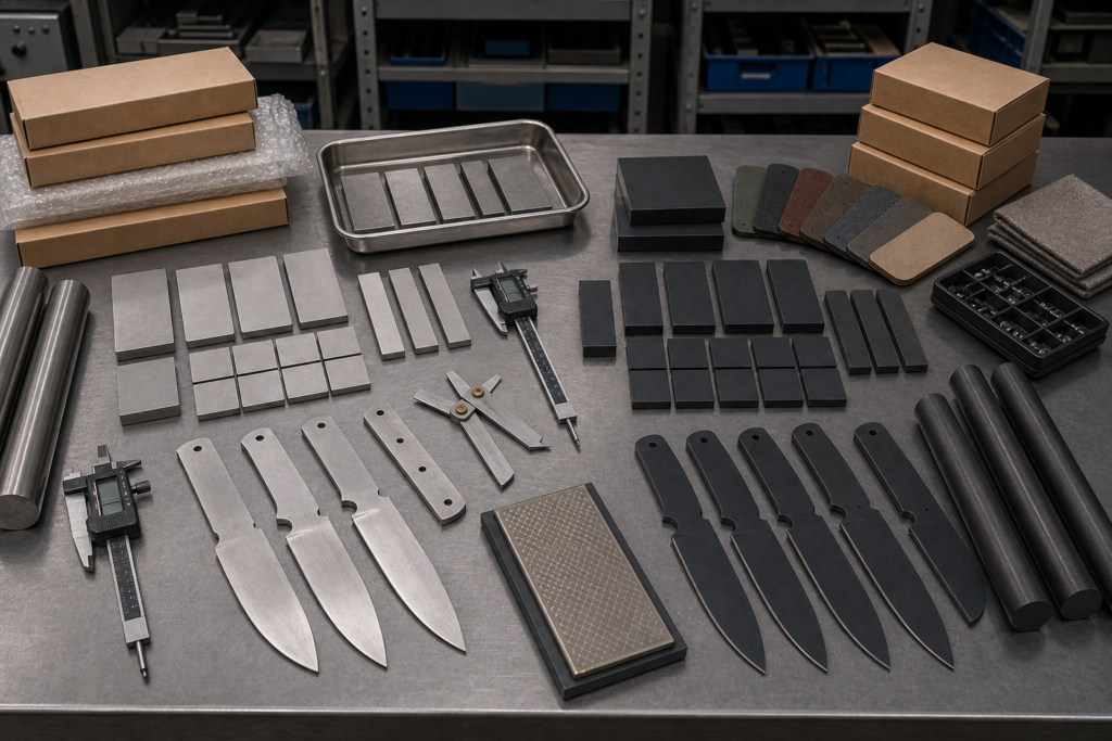 S30V and S90V premium knife steel comparison samples
