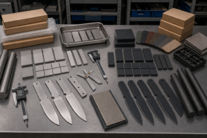 S30V and S90V premium knife steel comparison samples