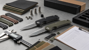 Serrated and plain edge knives shown side by side for B2B blade selection