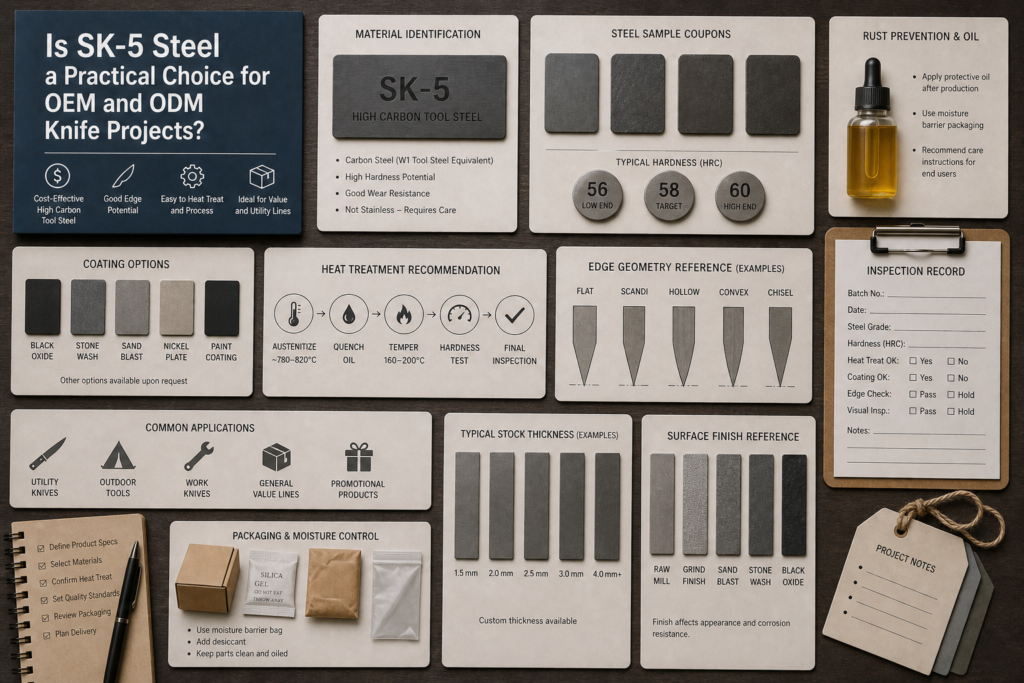 Is SK-5 Steel a Practical Choice for OEM and ODM Knife Projects? product planning image