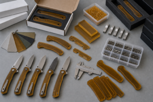 Ultem PEI knife handle material samples for OEM folding knife production review