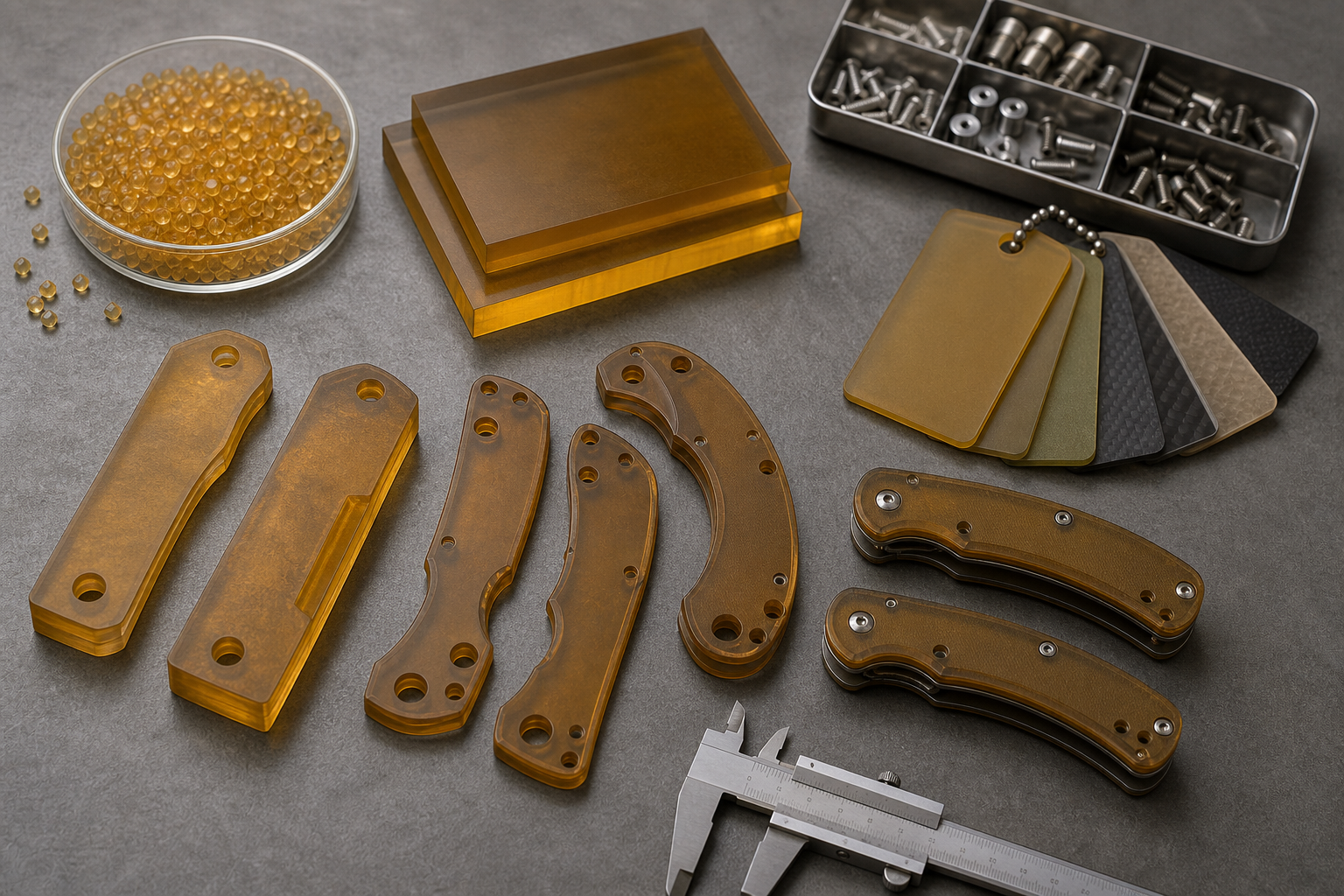 Ultem PEI knife handle material samples Ultem PEI knife handle material samples