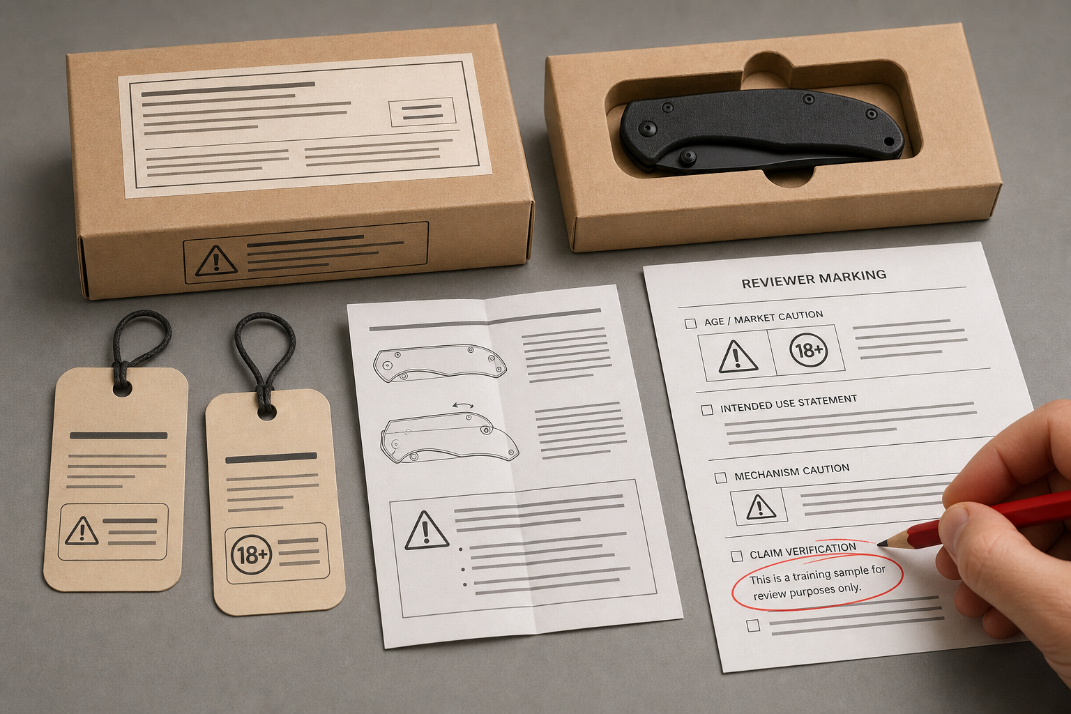 knife packaging marketing compliance review