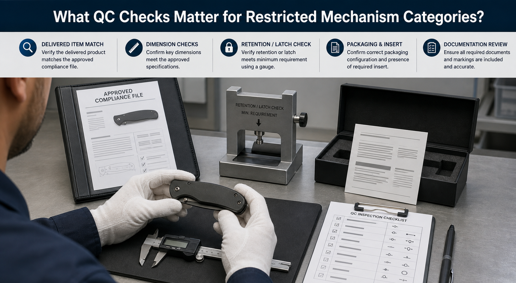 restricted knife mechanism QC inspection