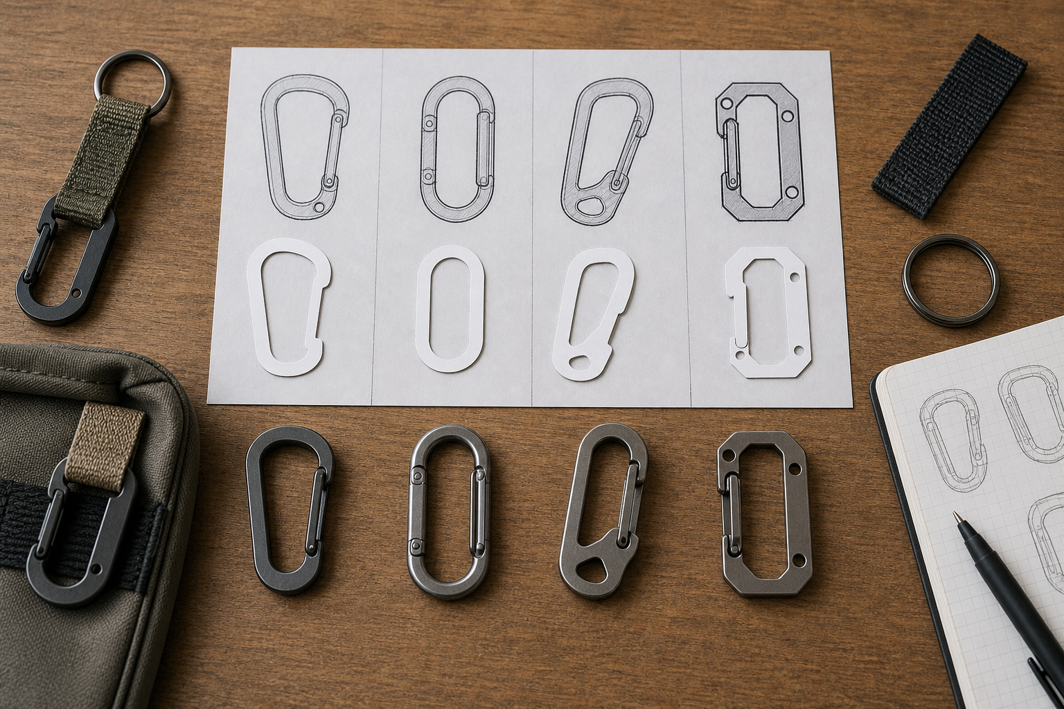 carabiner shapes for EDC accessory tools carabiner shapes for EDC accessory tools
