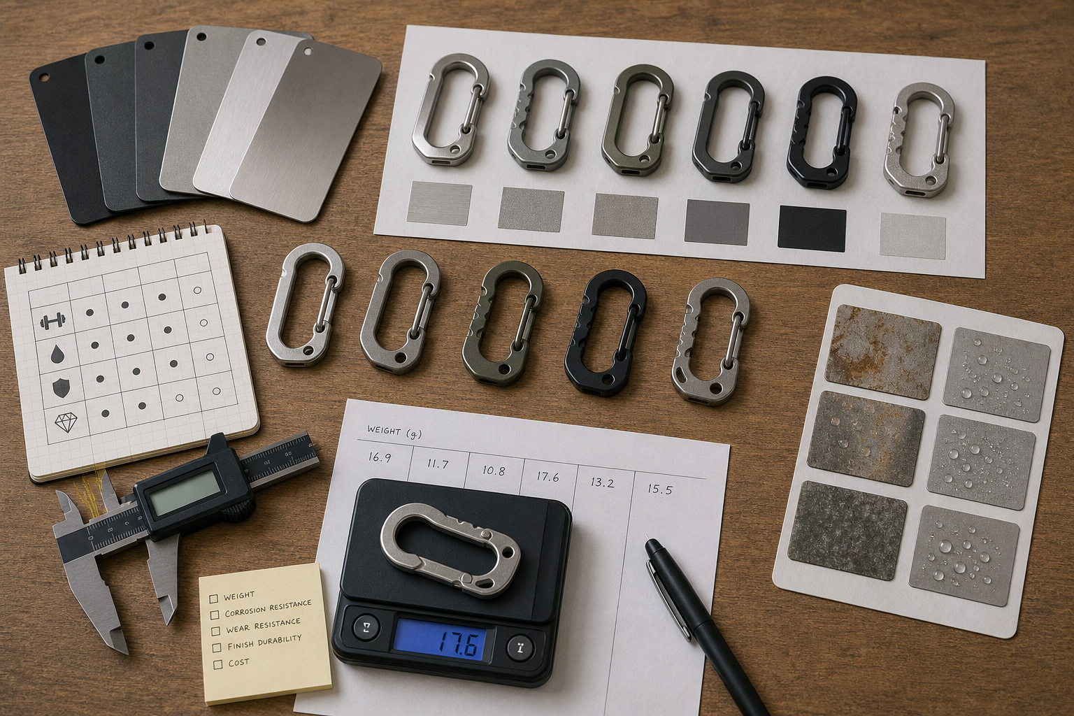 carabiner-style multi-tool materials and finishes carabiner-style multi-tool materials and finishes