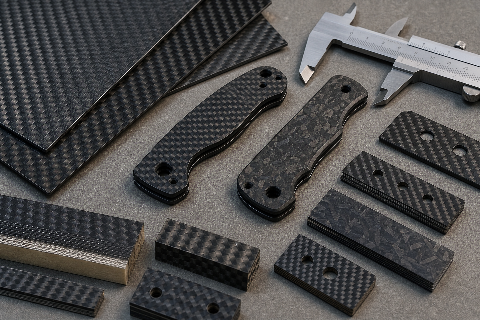 carbon fiber handle material in knife manufacturing