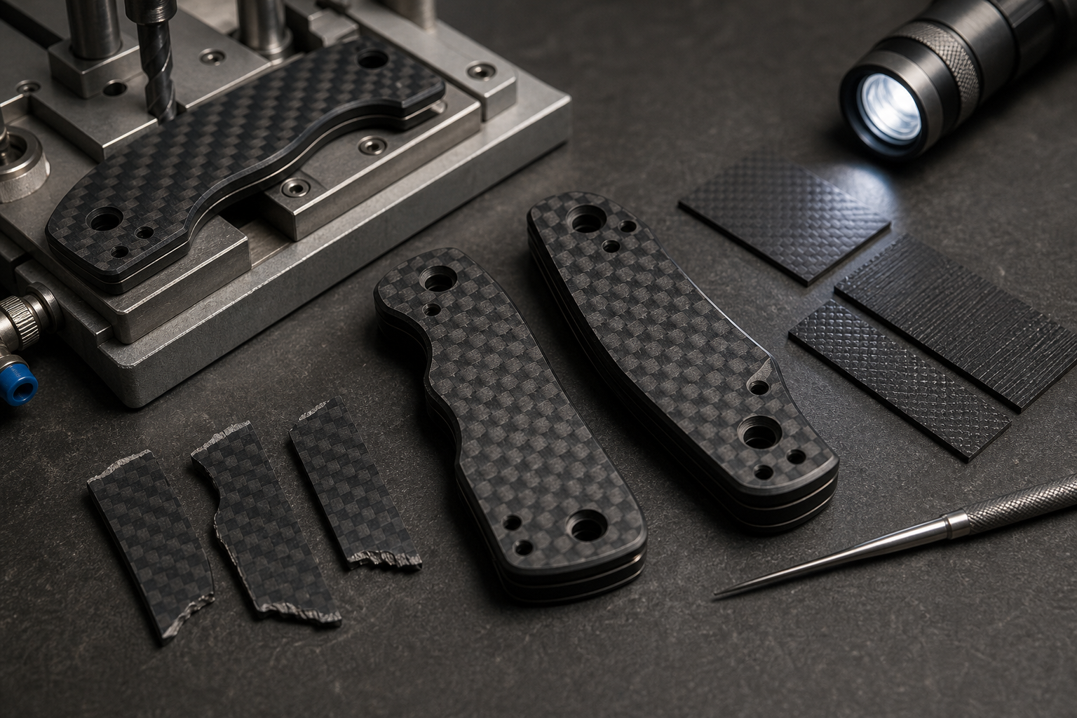 carbon fiber handle CNC machining and finish