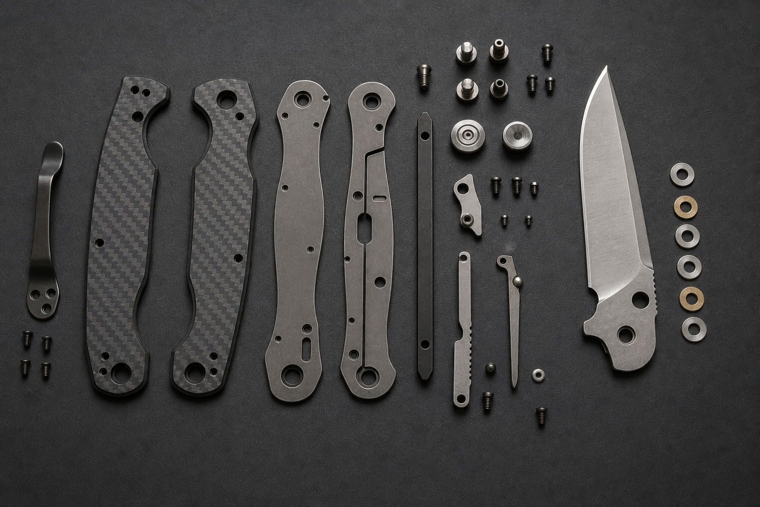 carbon fiber handle blade lock hardware matching