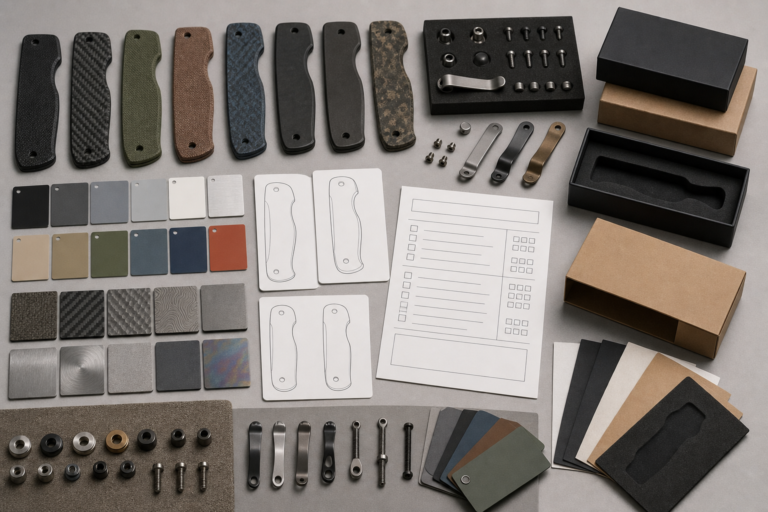 How Should Buyers Specify Handle Materials, Engraving, And Hardware For Custom EDC Knife Projects?