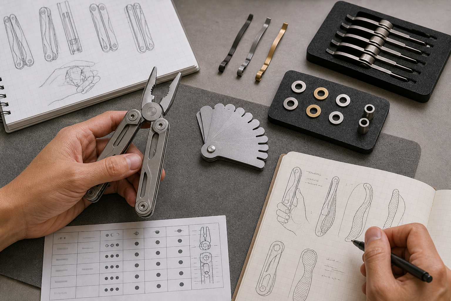 custom EDC multi-tool ergonomics and lock design custom EDC multi-tool ergonomics and lock design