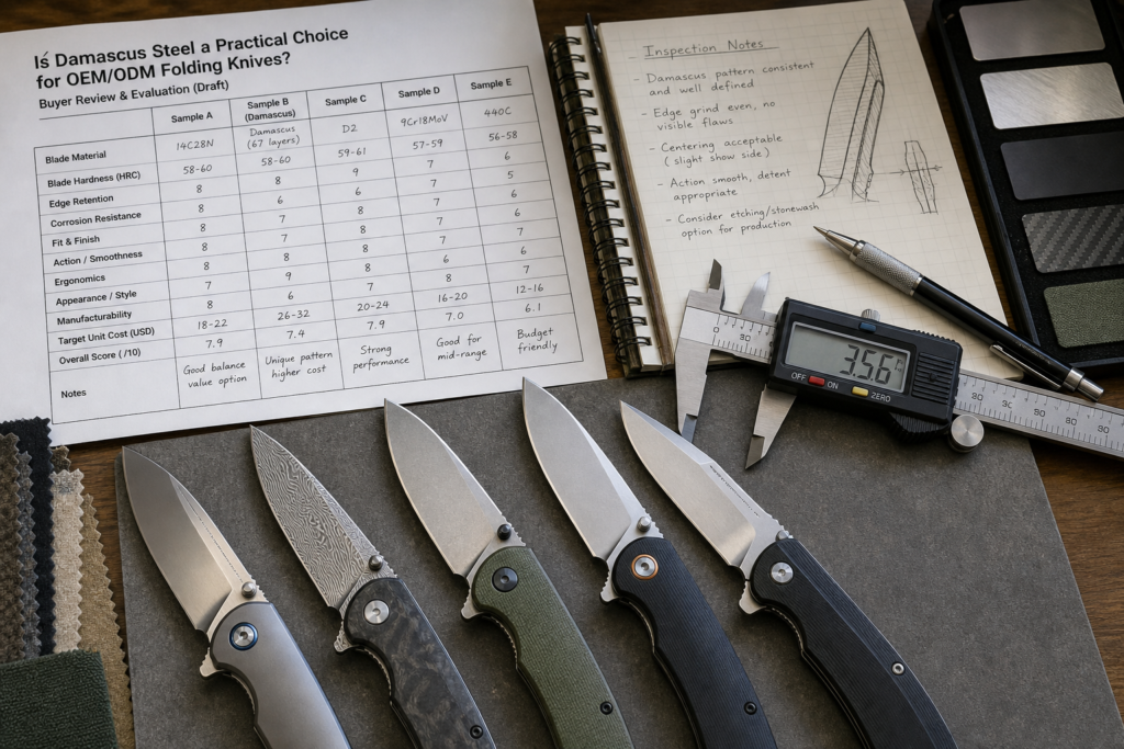 Is Damascus Steel a Practical Choice for OEM/ODM Folding Knives buyer guide visual