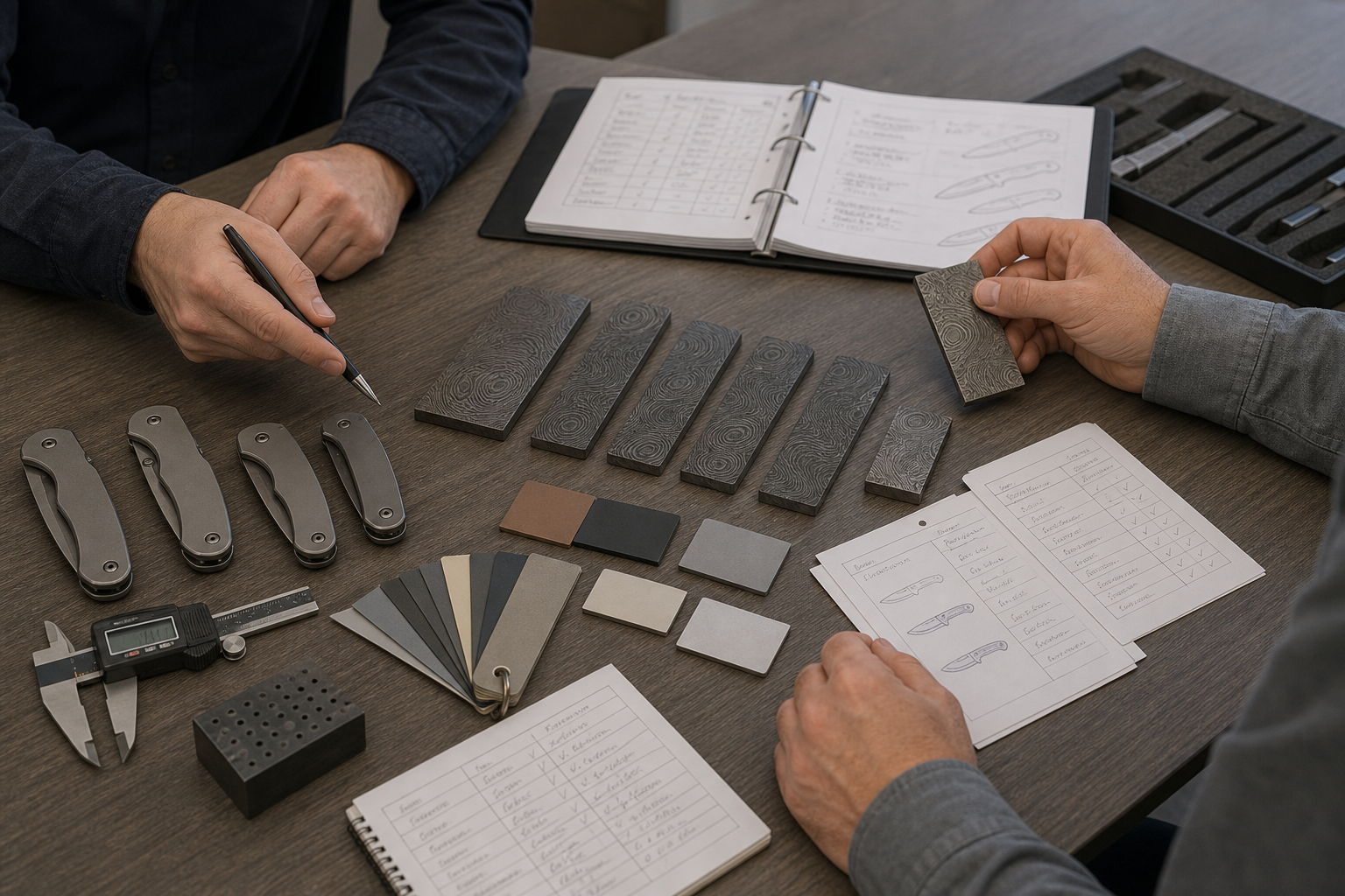 Vast State Damascus folding knife development Vast State Damascus folding knife development