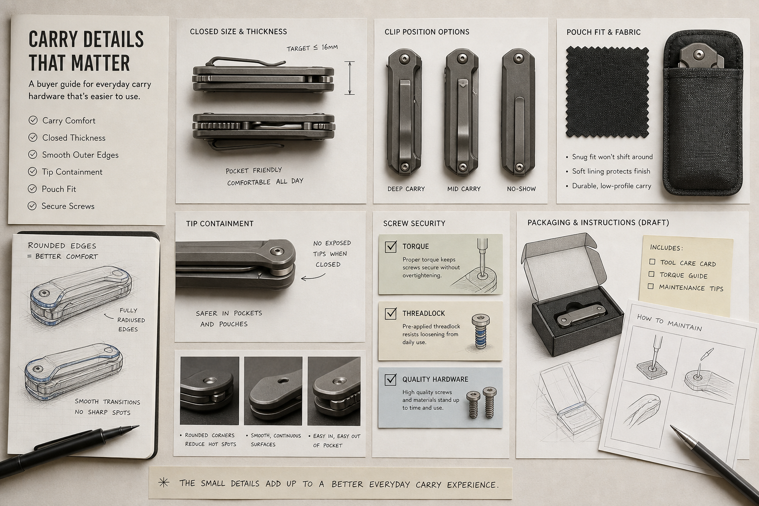 EDC folding knife carry details EDC folding knife carry details