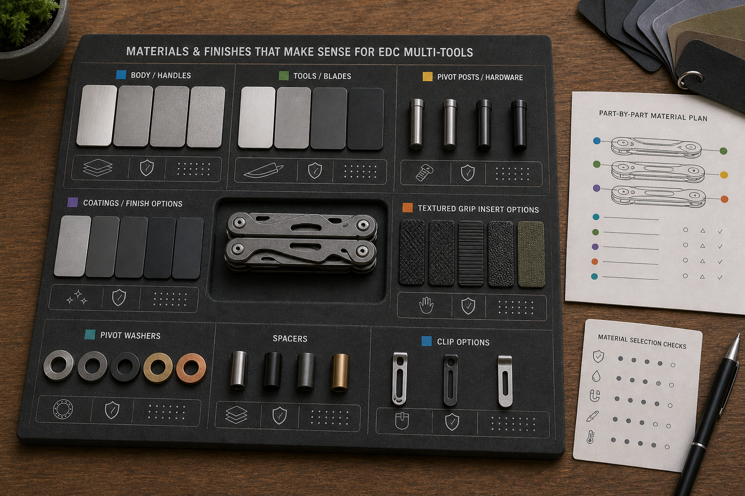 EDC multi-tool materials and finishes EDC multi-tool materials and finishes