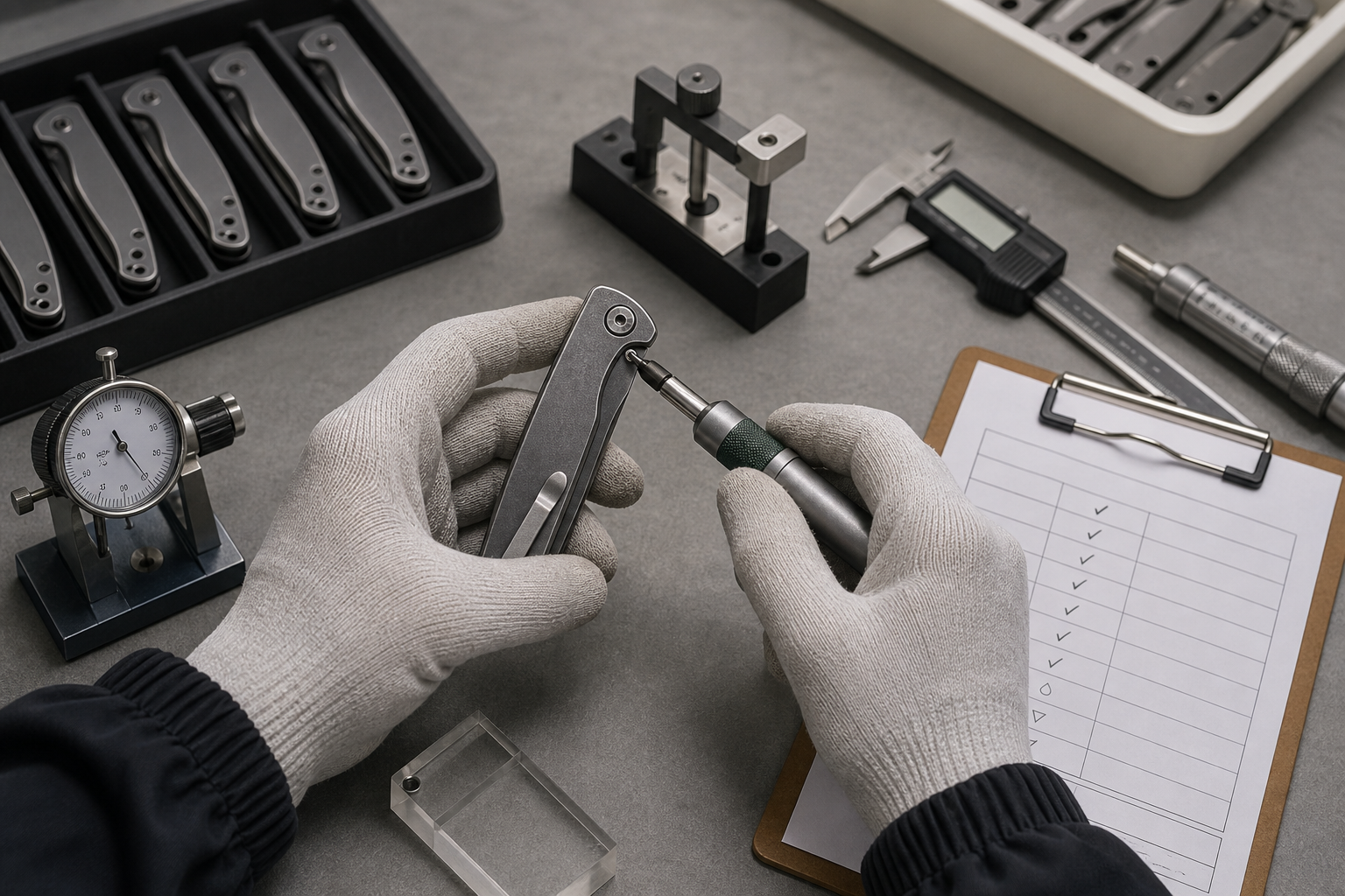 folding knife lock QC inspection folding knife lock QC inspection