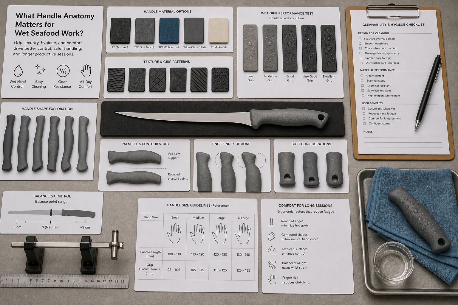 fillet knife wet grip handle anatomy