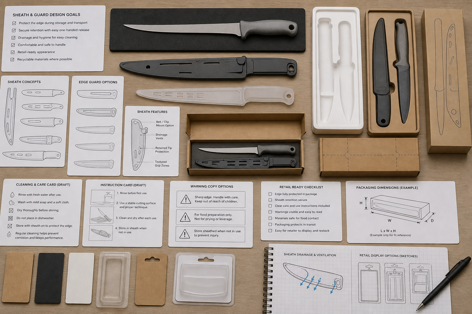 fillet knife sheath guard packaging