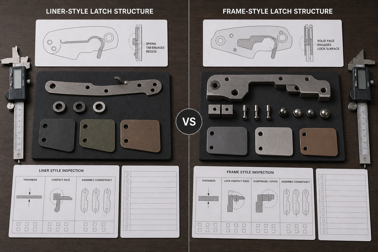 liner lock and frame lock production comparison