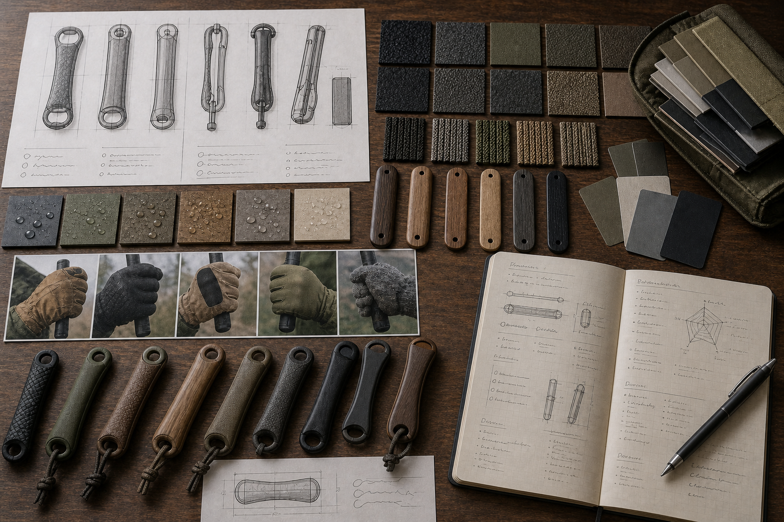 Japanese-style outdoor knife handle materials
