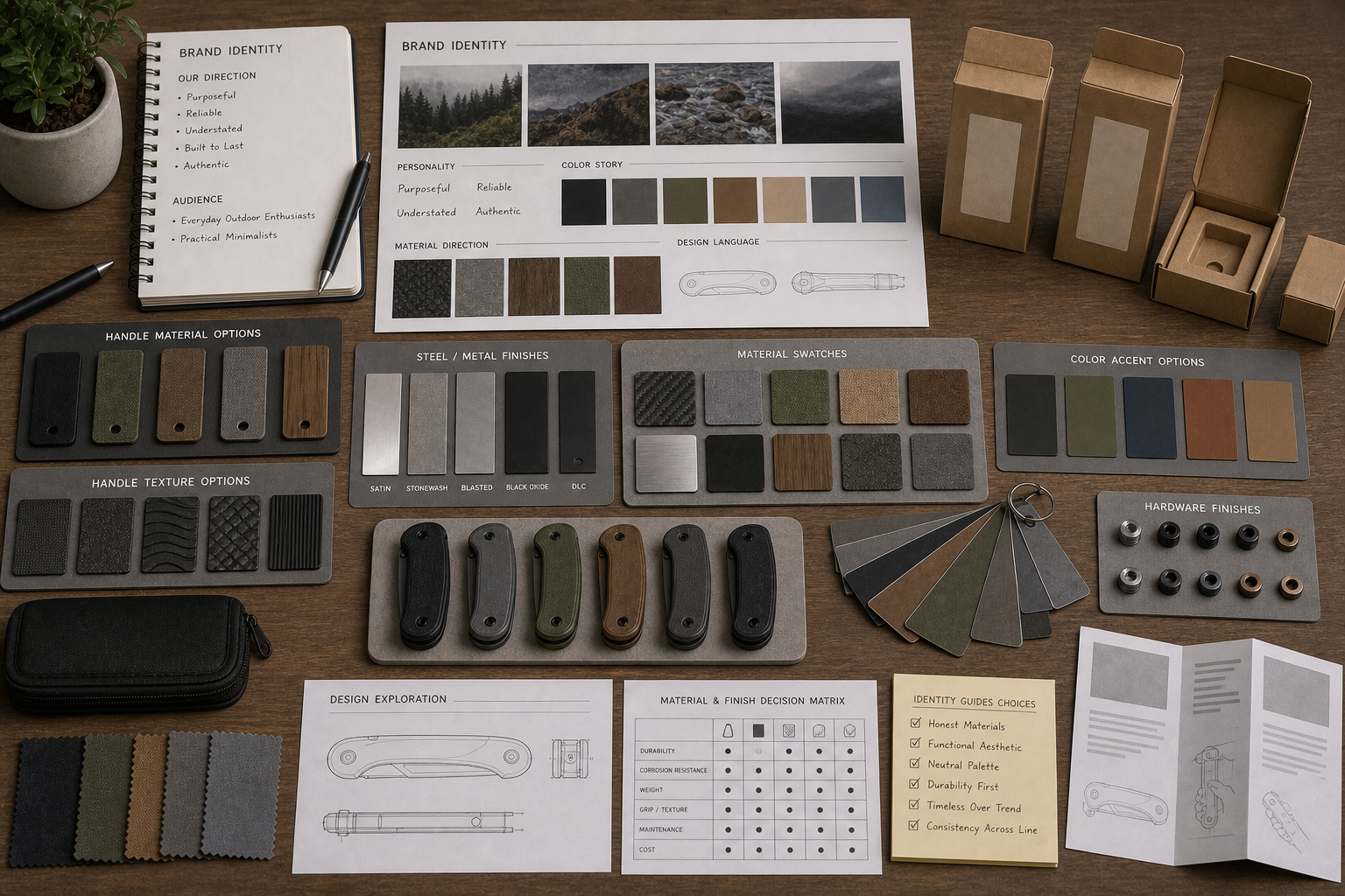 knife brand identity design material choices knife brand identity design material choices